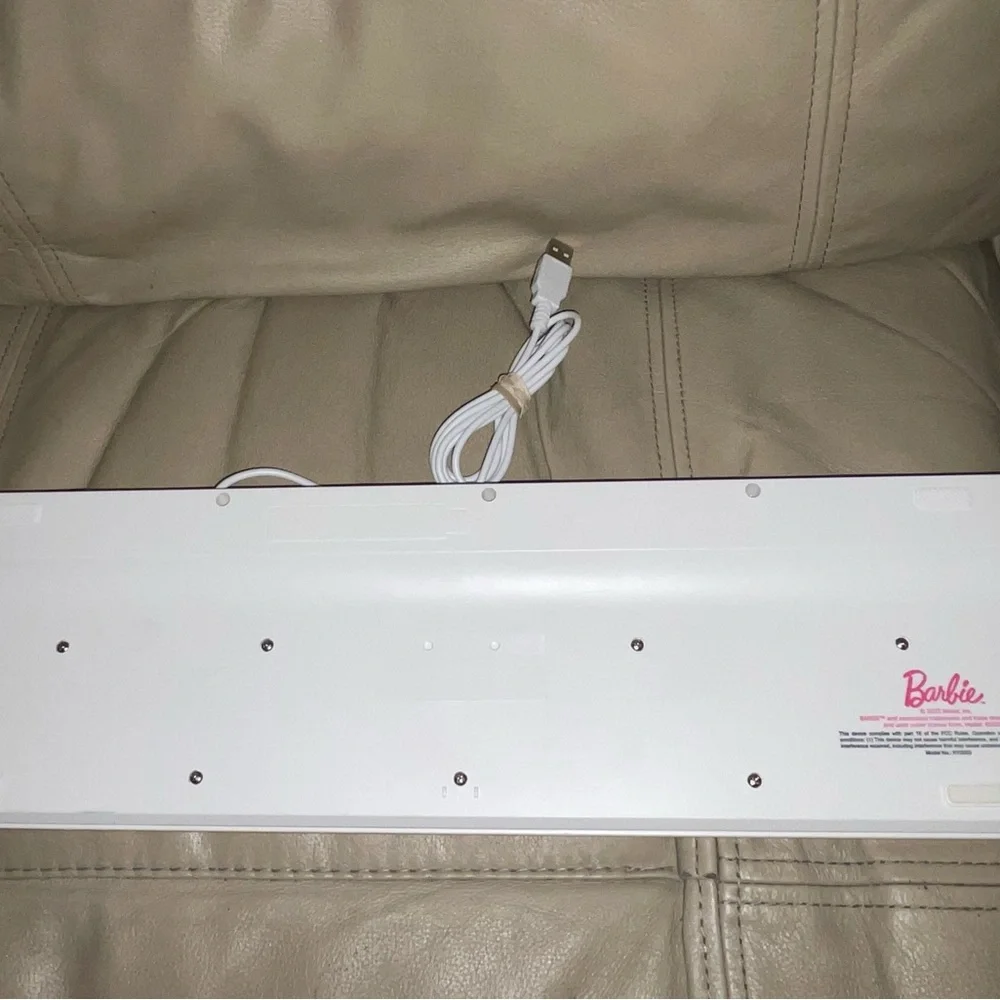 Barbie Pink and White USB Keyboard Cute Fashion Windows Full Size Fun Collectors